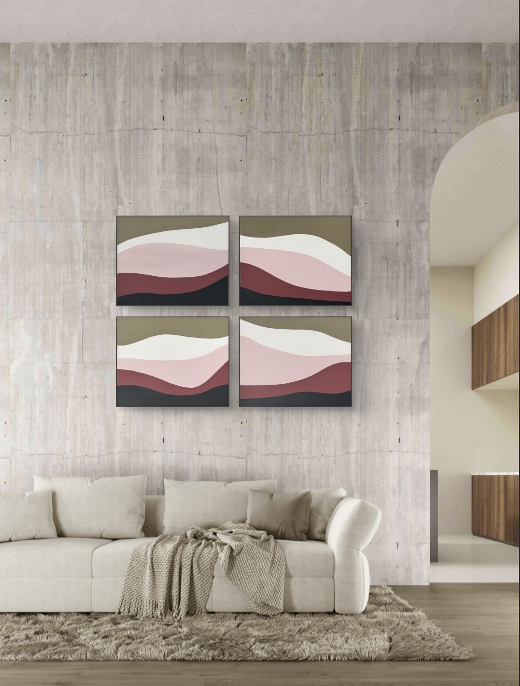 Mineral Earth — Rose, acrylic on canvas, 2026
